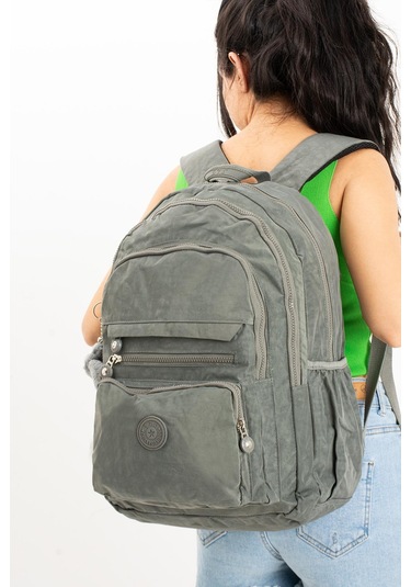 Ultra Hafif Çok Cepli Krinkıl Sırt Çantası Unisex Gri Model: 571-3b - Gri