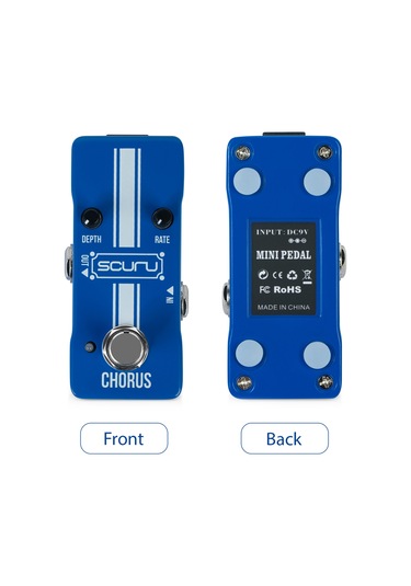 Ruicoo Gitar Harmonik Pedalı Scuru Vs704 - Gerçek Bypass, Alüminyum Kasa, 6.35mm Giriş/çıkış, Mavi Renk