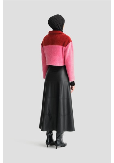 Blok Renkli Ceket 24k5600 Kırmızı-kırmızı Kırmızı