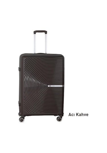 Mçs Bavul Büyük Ve Kabin 2li Set Kırılmaz Silikon Valiz V374 Acıkahve Kahverengi