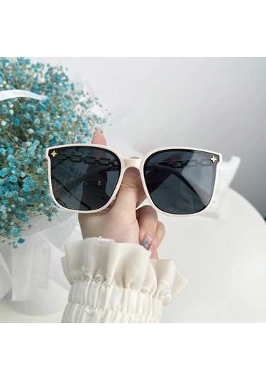 Rpxbguckarhgkadın Kare Güneş Gözlüğü 2023 Vintage Büyük Çerçeve Siyah Ayna Polarize Uv400whıte51gri Gri