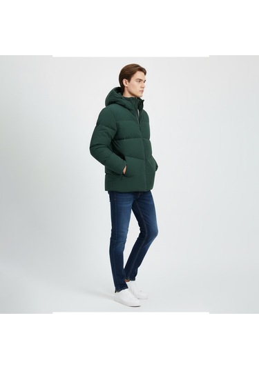 Jack&jones Global Puffer Erkek Yeşil Mont Yeşil