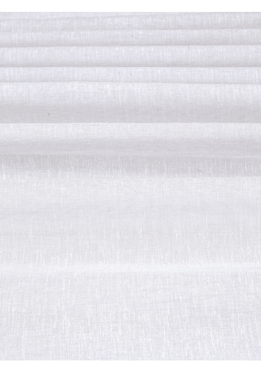 Keten Görünümlü Ekstrafor Büzgülü Beyaz Yüksek Kalite Tül Perde BEYAZ
