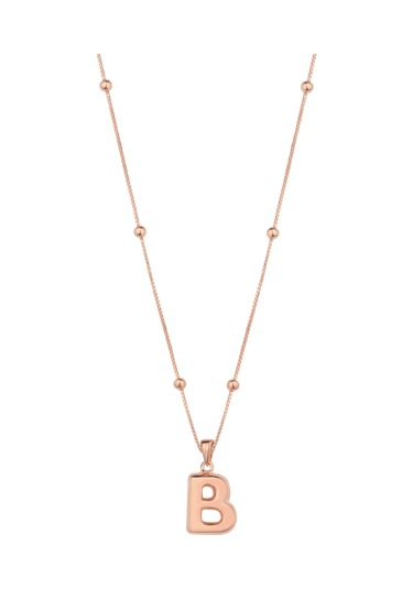 Taşsız Gümüş Tombul Harf - B Harfi Rose Gold