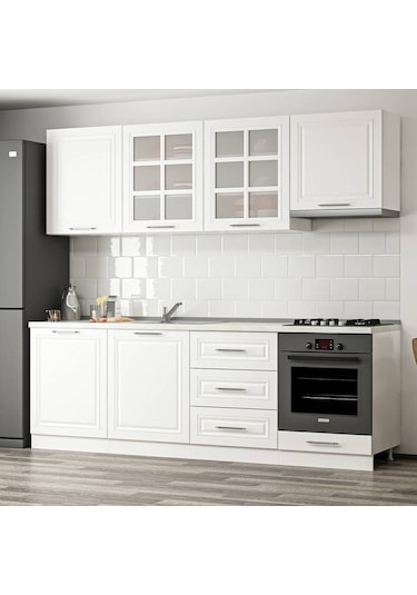 Minar 240 Cm Mebran C Mutfak Dolabı Beyaz 240-Mcb1 Beyaz