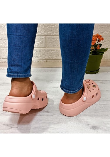 Sonimix 12901 Pudra Taşlı Kalın Tabanlı Kadın Terlik 001