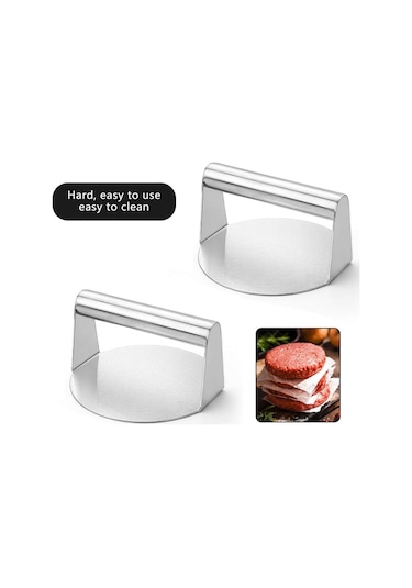 Paslanmaz Çelik Burger Presi, 14 Cm, Ağır Hizmet Tipi, Yuvarlak Hamburger Presi Kalıbı, Kızartma, Izgara, Biftek, Panini İçin Mükemmel