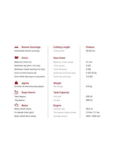 Agromec Ag-45y Motorlu Testere - Yetkili Bayii