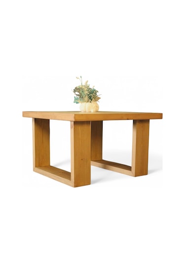 Neiwel Saes Doğal Ahşap Sehpa-70-70 Açık Ceviz