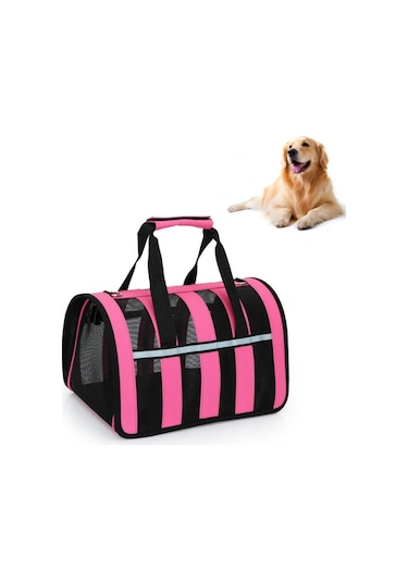 Cbtx Katlanabilir Mesh Nefes Alabilen Evcil Hayvanlar Taşınabilir Çapraz Taşıma Çantası Dışarı Çıkıyor, Boyut: M Gül Kırmızı