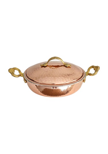 Modabakır Bakır Kapaklı Tava 16 Cm Model:5655555 Bakır