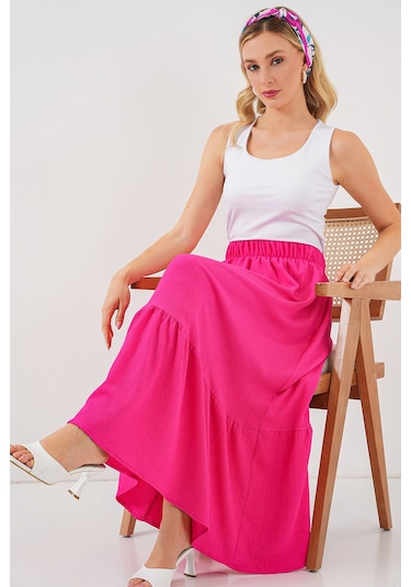 1886 Uzun Örme Etek - A.fuşya Fuşya