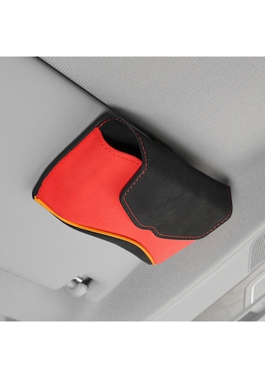 Araba Güneş Vizörü Çok Fonksiyonlu Gözlükler Kılıf Kartı Depolama Braketi Mocha Brown 1 Adet