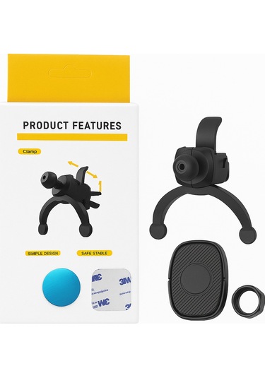 Araç İçi Telefon Tutucu Mıknatıslı Peteğe Geçen Siyah