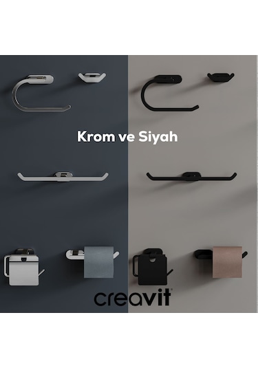 Creavit PL18803-S Planet Diş Fırçalık Mat Siyah