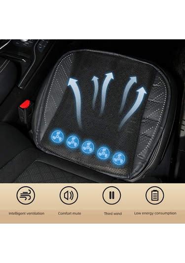 Honmex Araba Koltuk Soğutucu Yastık Buz Ipi 5 Fanlı 3 Seviye Usblü Hızlı Soğuma Ventilated Koltuk Döşemi