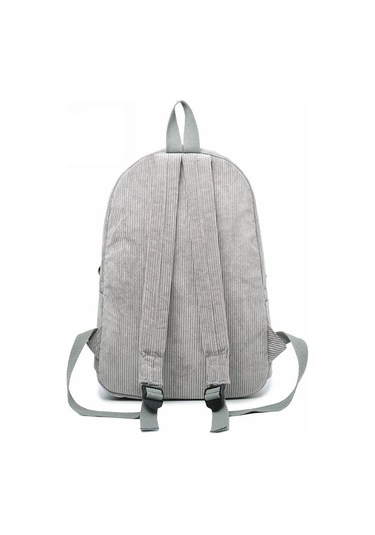 Günlük Kız Yumuşak Kadife Saf Renk Sırt Çantası Genç Büyük Kapasiteli Okul Çantası Beige Bej