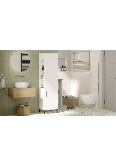 Robin Home Bianca Çok Amaçlı Dolap Banyo Dolabı Beyaz (531061638) Beyaz