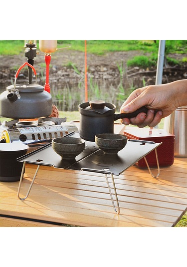 Xindoker Alüminyum Çıktı Masa, Ultra Hafif Portable Piknik Kamp Masası, İç/iç Dış Kullanım, Siyah, Kolay Çıktır Ve Taşınır Siyah