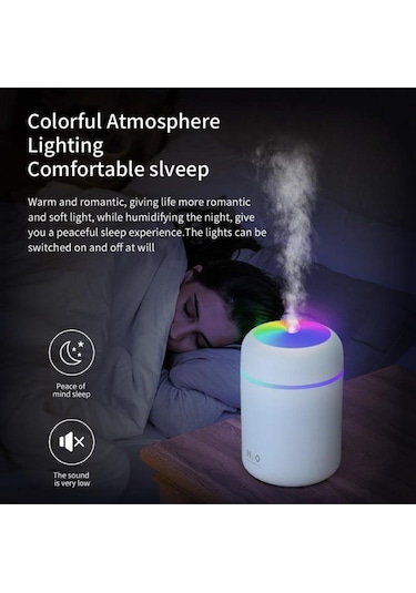 Led Işıklı Mini Ortam Oda Hava Nemlendirici Taşınabilir Buhar Makinesi Usb Ile Çalışabilir"-990
