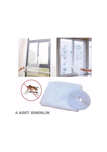 4 Adet Pencere Sinekliği Pratik Tül Sineklik 75 X 125 Cm