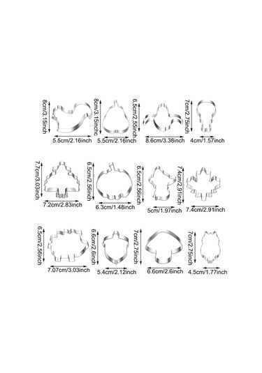 Geeksen 12'li Güz Bayramı Kurabiye Kalıbı Seti - Yemek Safe Paslanmaz Çelik - Fare, Baykuş, Kürke, Bakla Ve Daha Fazla Şekil - Hamur, Fondan Kesim İçin Uygun Gümüş