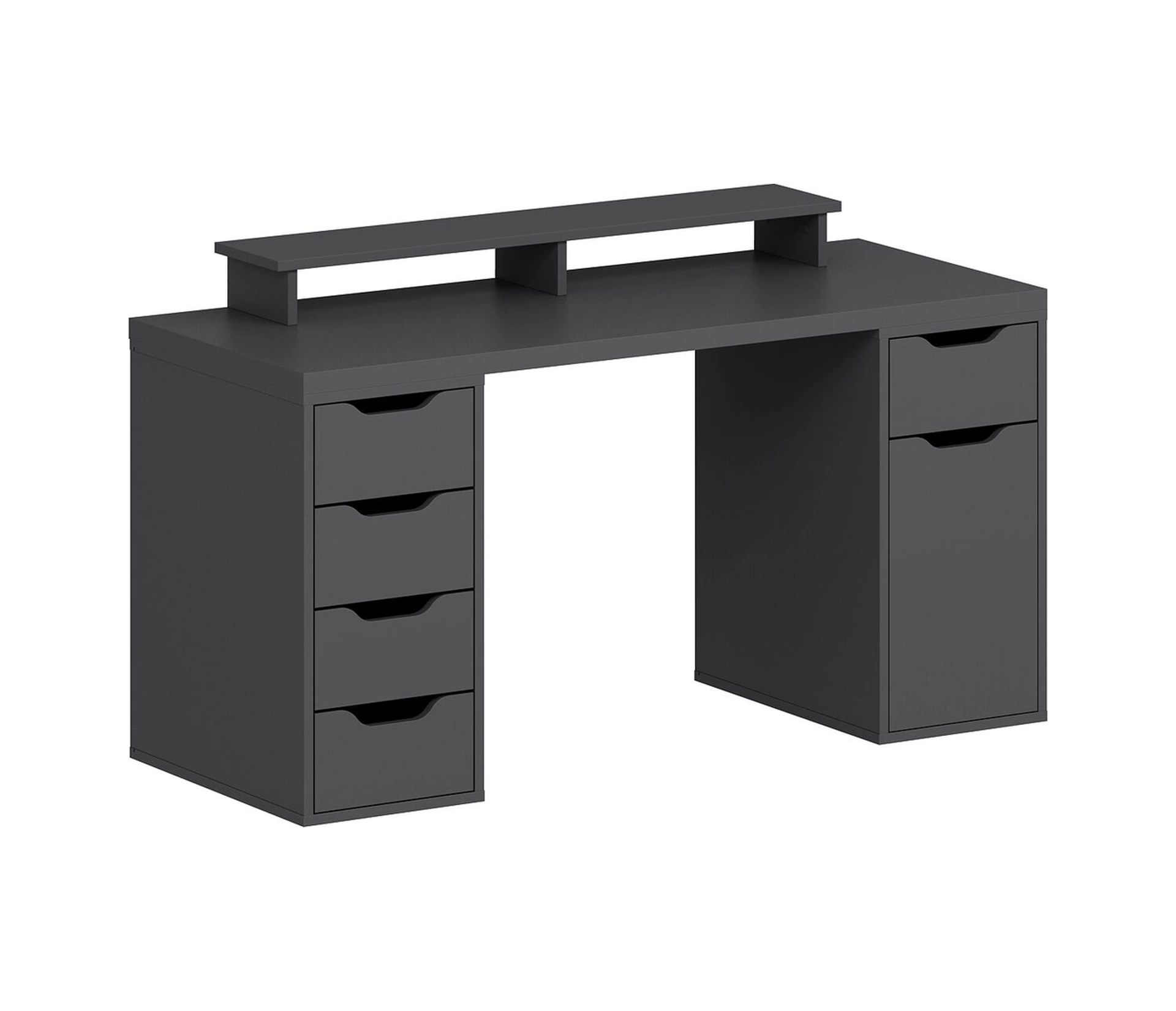 Alen 150 Cm 5 Çekmeceli Dolaplı Çalışma & Oyuncu Masası - Antrasit Siyah