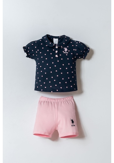 U.s. Polo Assn. Kız Bebek Lacivert Şort Takım Lacivert