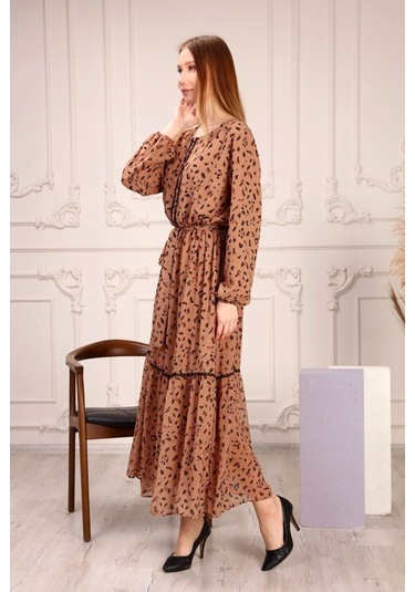 Aymeravm - Desenli Büyük Beden Kadın Elbise - Çuha0607Ga