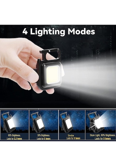 Senalstore Ledli Mini Taşınabilir Usb Şarj Edilebilir 3 Fonksiyonlu Mıknatıslı Parlak Led Işık