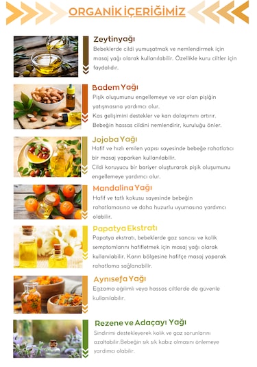 Bebek Bakım Ve Masaj Yağı Organik - Doğal İçerik 50ml