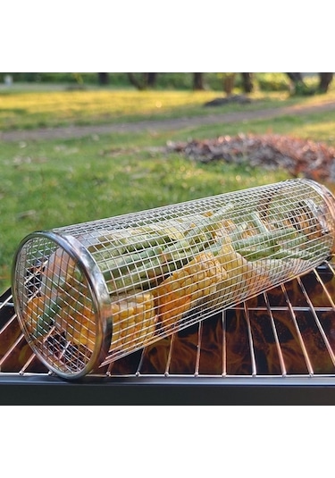 Wondernest Kulplu Barbekü Kafesi Yükseltme Paslanmaz Çelik Sepet 30cm + Kulp 18cm Çok Renkli Çok Renkli