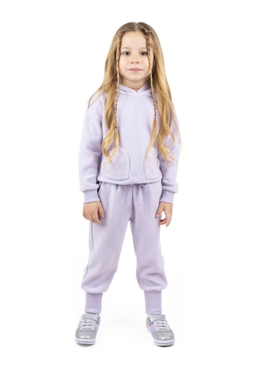 Best Kids Kapşonlu Kalp Desenli Sweatshırt 001