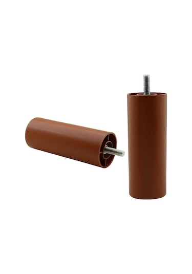 8 Adet Silindir Destek Ayağı 14 Cm Kahverengi Gizli Ayak Mobilya Kanepe Baza Koltuk Dolap Sehpa Tv Ünitesi Ayağı