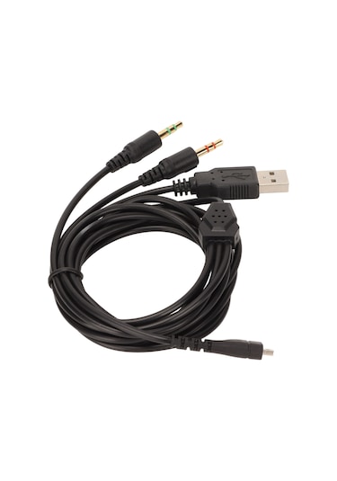 Steelseries Arctis 3,5,7 Pro 2m İçin Işıklı Kulaklık Kablosu 3'ü 1 Arada Konnektörlü Yedek Kablo Oyun Kulaklığı Kablosu