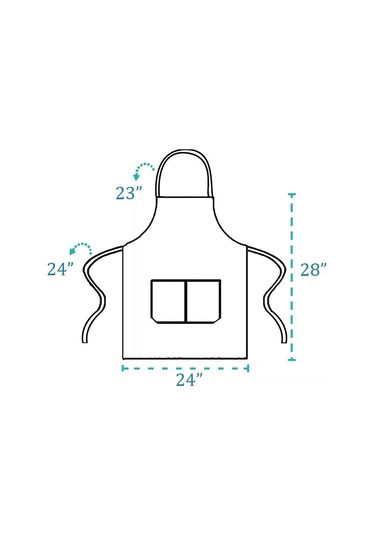 10 Paket Önlük - Unisex Siyah Önlük Toplu 2 Geniş Cepli Siyah