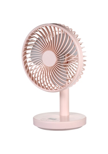 Youtek Pembe Usb Şarjlı Dijital Ekranlı Masaüstü Fan - 4 Hız Ayarlı, Süper Sessiz, Manuel Ayarlanabilir Pembe