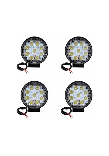 Off Road Sis Farı 4 Lü Set 9 Led Yuvarlak Çalışma Lambası 4 Adet