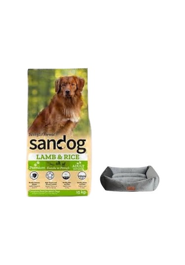 Sandog Premium Lamb&rice Yavru Köpek Maması 15 Kg,mini Small Gri Yatak