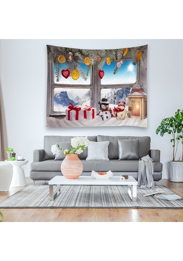 Suofeng Noel Dekoru Duvar Örtüsü 80x60 İnç - Su Geçirmez, Renkli Desenli, Dayanıklı Poliester, Ev Dekoru Hediyesi DiğER