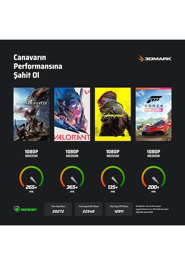 Monster Tulpar T6 V3.4.5 i7-13700HX 32 GB 1 TB SSD RTX 5070 16" W11H Dizüstü Bilgisayar