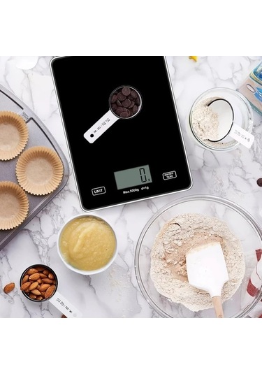 Fastbuy Dream011 Siyah Lcd Mutfak Terazisi - Fonksiyonlu Soyucu Ve 6 Birim Hassas Terazı Siyah