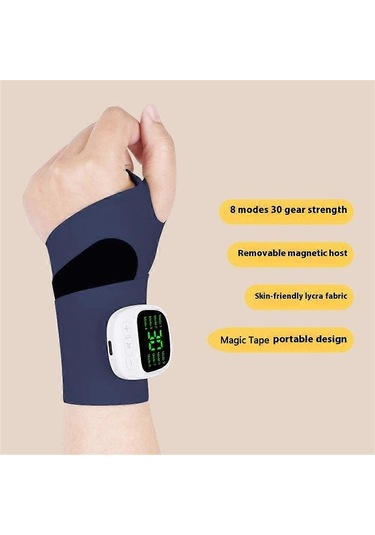 Ganzhoushop Kjh-x3hw Ems Tendon Kılıf Masaj Bilek Koruyucu 8 Mod 30 Yoğunluk Seviyesi Spor Bilek Bandı El Joiocean Mavisi Çok Renkli