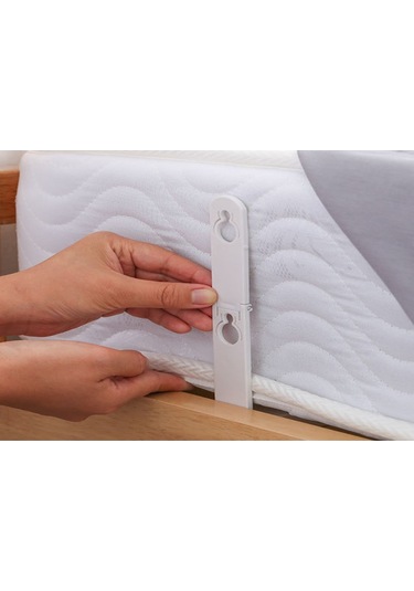 Geeroyoo Kaymayı Önleyen Ve Yatak Çarşafını Sabitleyen 4'lü Pratik Tutucu, Beyaz Renk, Abs Malzeme Beyaz