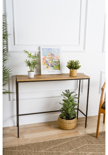 Canvas Meşe Metal Dresuar Siyah