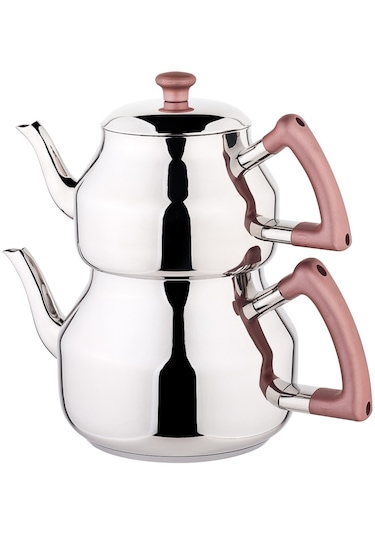 Özkent K-313 Marmaris Mini Boy Sade Rose Gold Çaydanlık Rose Altın