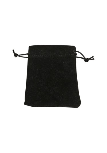 Süet & Kadife Duble Kese Siyah 10 Adet 9x12 Cm Takı, Altın Kesesi İpli & Büzgülü