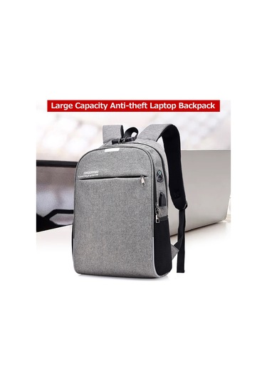 Geeksen 15.6 İnç Poliester İş Çanta, Anahtar Kilitli, Led Yansıtıcı, Usb Ve Kulaklık Girişi, Siyah/koyu Gri Seçenekli Koyu Gri