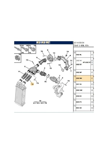 İntercol Hortumu 308 3008 5008 Expert Partner Tepee C4 C4 Picasso Berlingo Jumpy 3 0382.nn-17397
