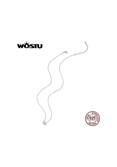 Wostu Muhteşem Parlak Gerdanlık 100% 925 Ayar Gümüş Geometrik Kesim Köpüklü Zirkon Kolye Kolye Düğün Takısı, Seçenekler: 0.4cm